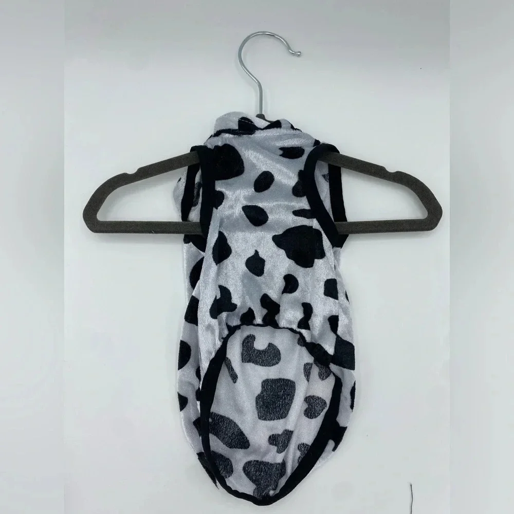Puppy Dog Cow Spot Black White Halloween Hoodie Sweater Costume XS